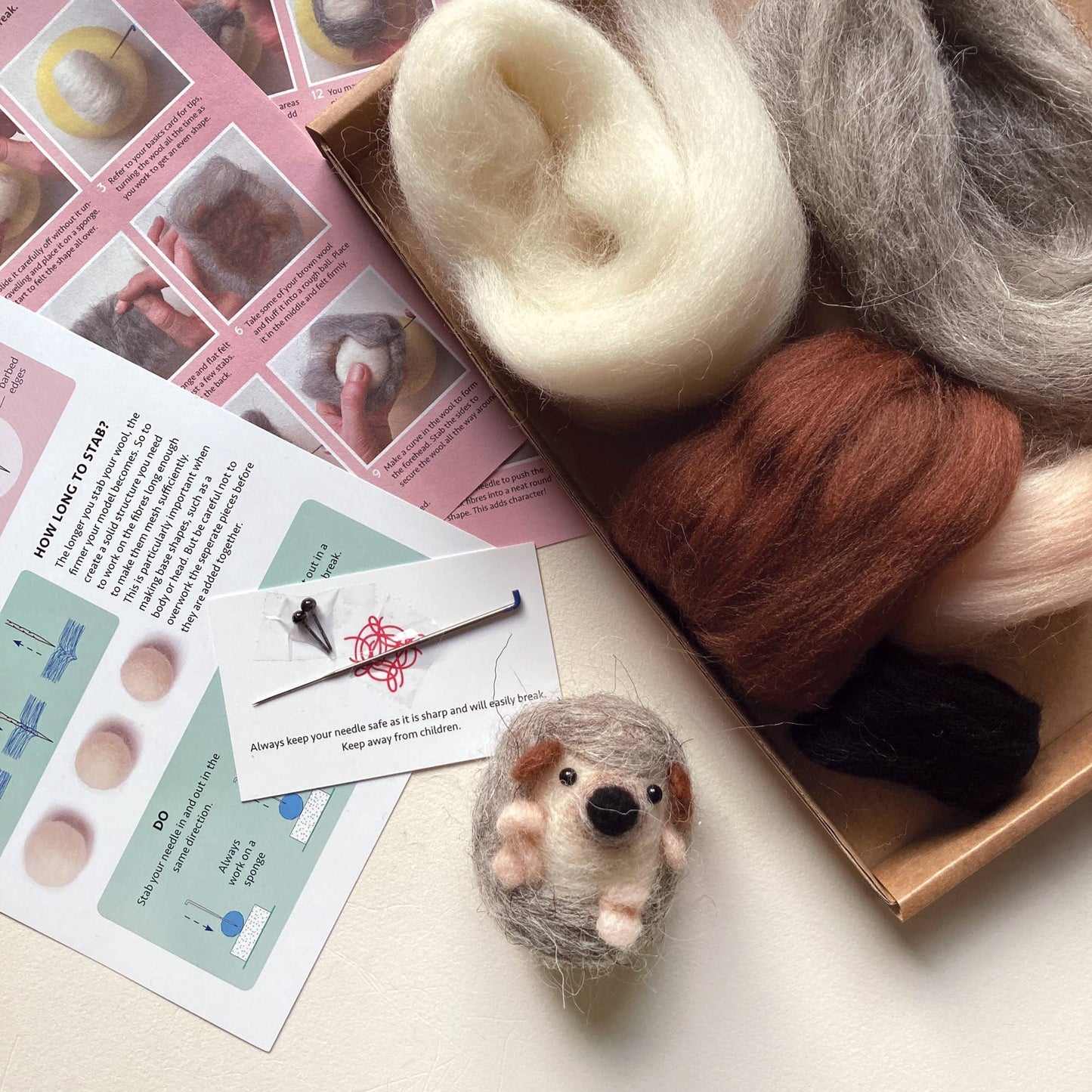 Needle Felting Kit, Hedgehog