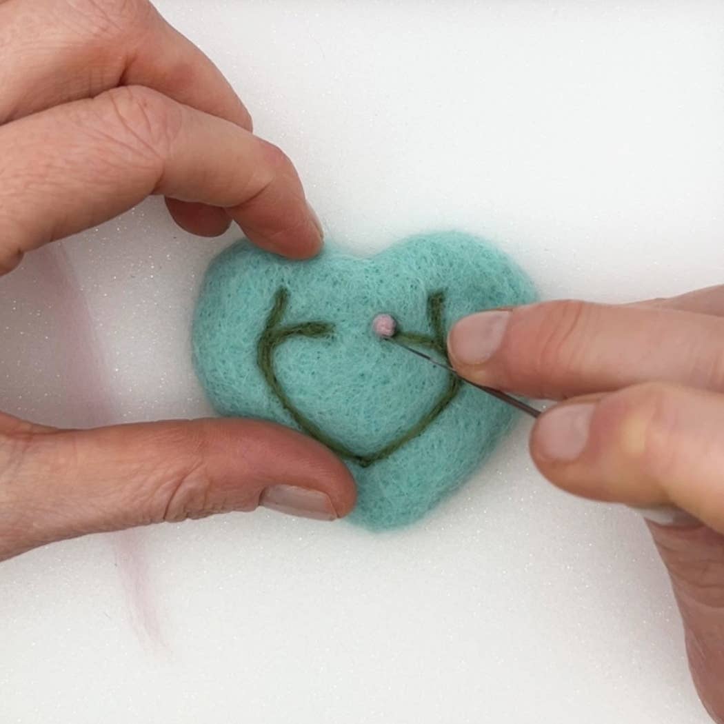 Needle Felting Kit, Heart Decorations