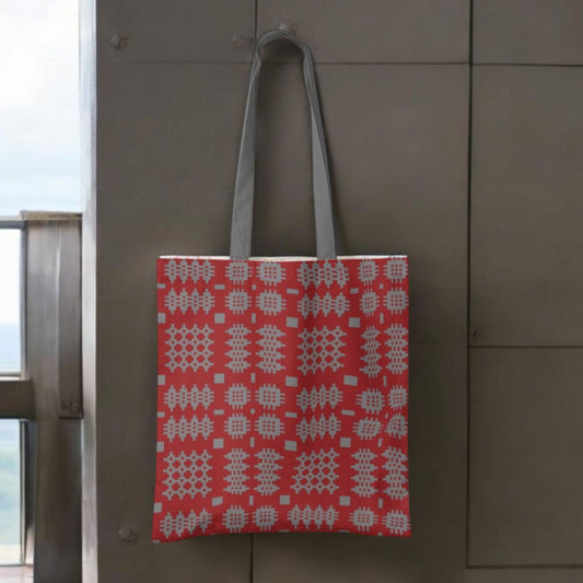 Red Welsh tapestry blanket design Tote Bag
