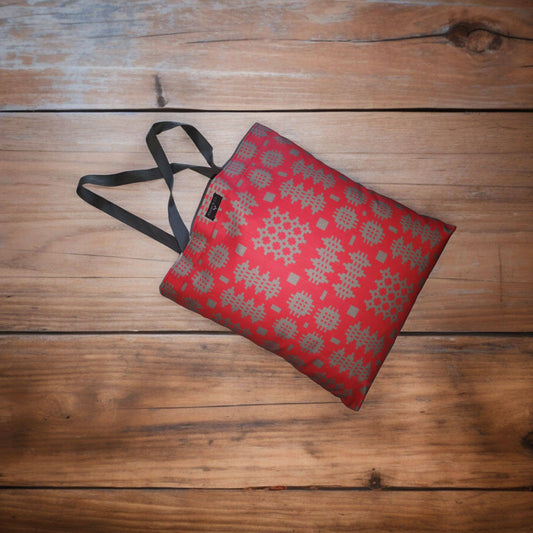 Red Welsh tapestry blanket design Tote Bag