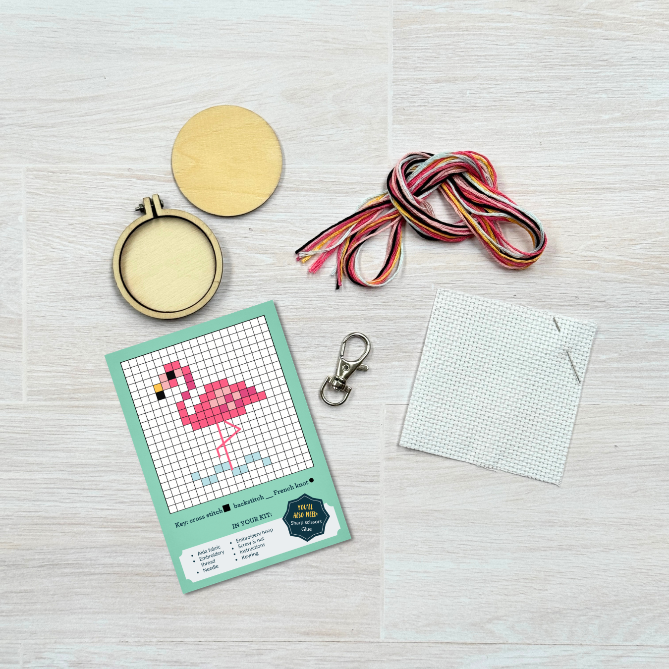 The Crafty Kit Company - You're Flamazing! Mini Matchbox Cross Stitch Kit (with keyring)