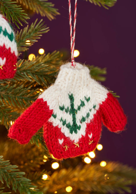 Set of 3 Knitted Winter Woolies Red