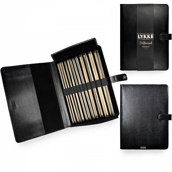 LYKKE Straight Needle Set - 14" / 35cm, Driftwood / Black Faux image