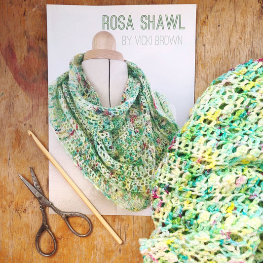 Crochet Pattern - Rosa Shawl - PRINT