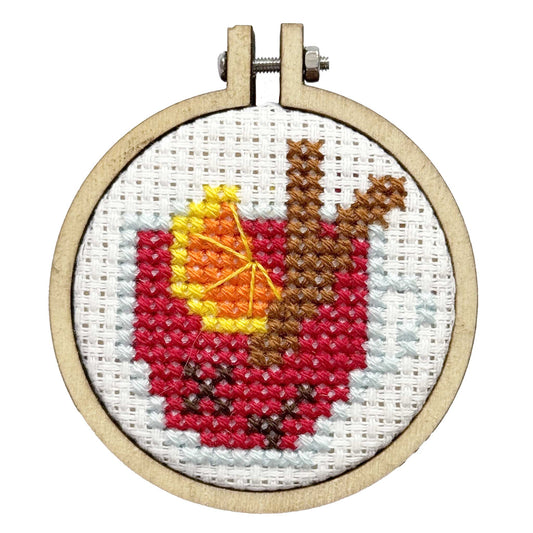 Mulled Wine Mini Matchbox Christmas Cross Stitch Kit