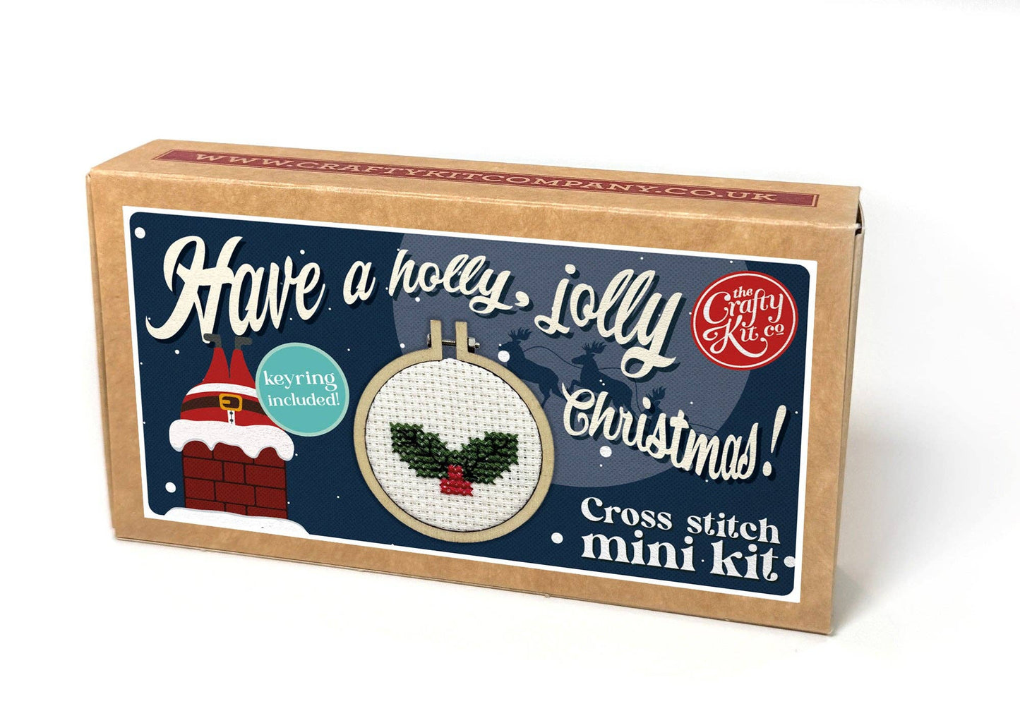 Holly Mini Matchbox Christmas Cross Stitch Kit