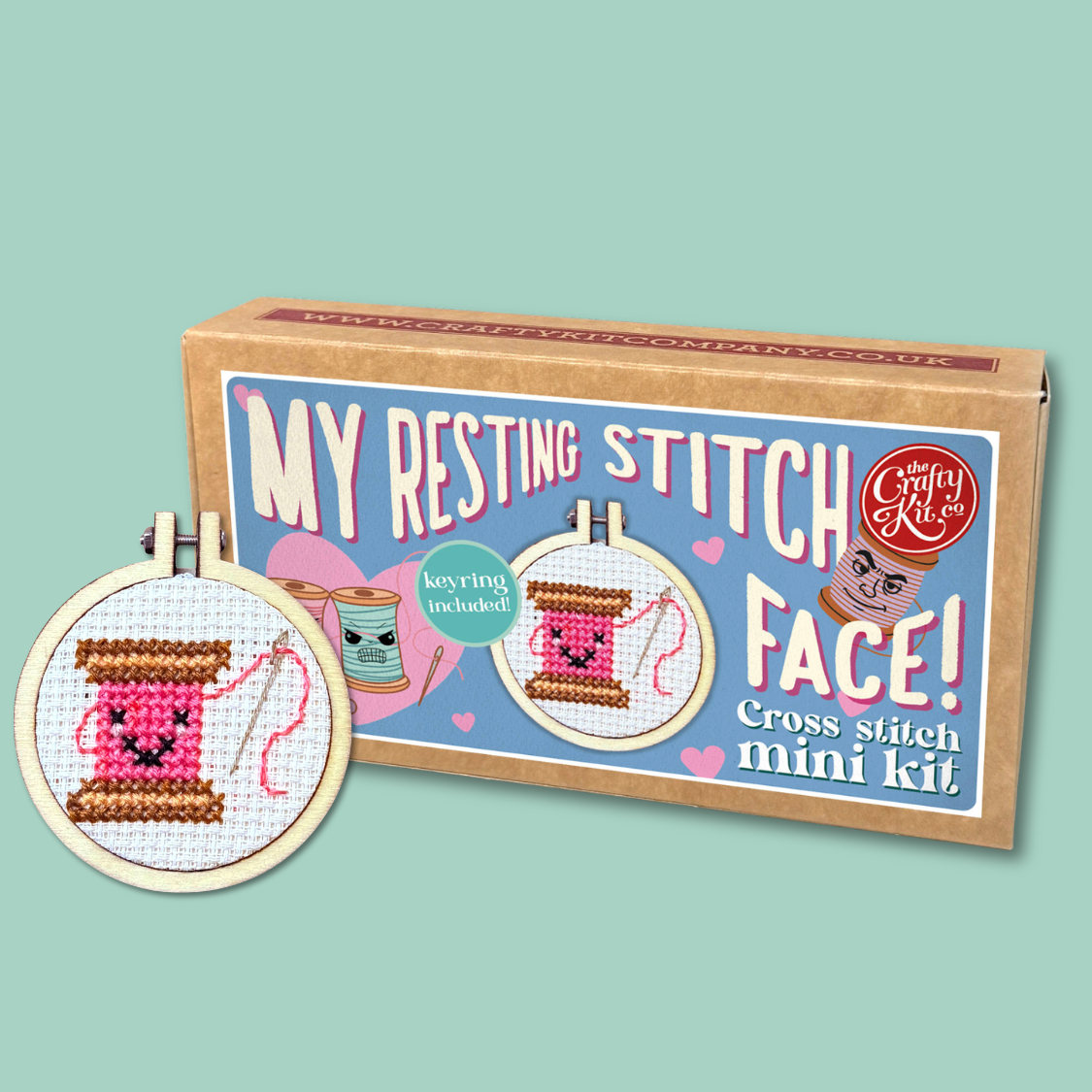 My Resting Stitch Face! Mini Matchbox Cross Stitch Kit (with keyring)