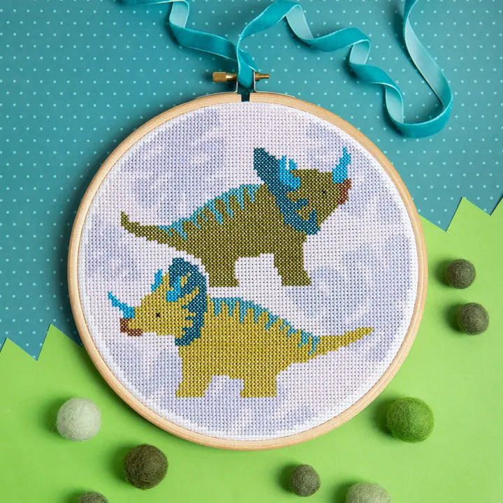 Triceratops Cross Stitch Kit