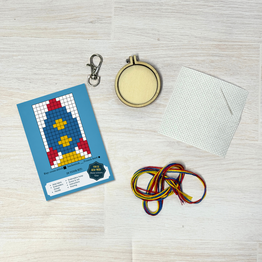 Reach for the Stars! Mini Matchbox Cross Stitch Kit (with keyring)