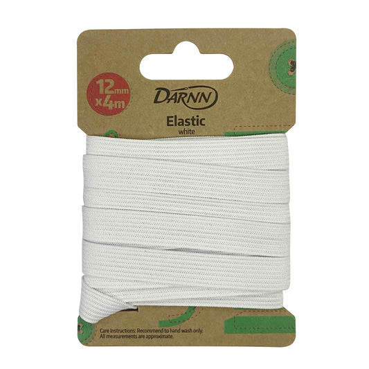 Darnn White Elastic (12mm x 4meters)