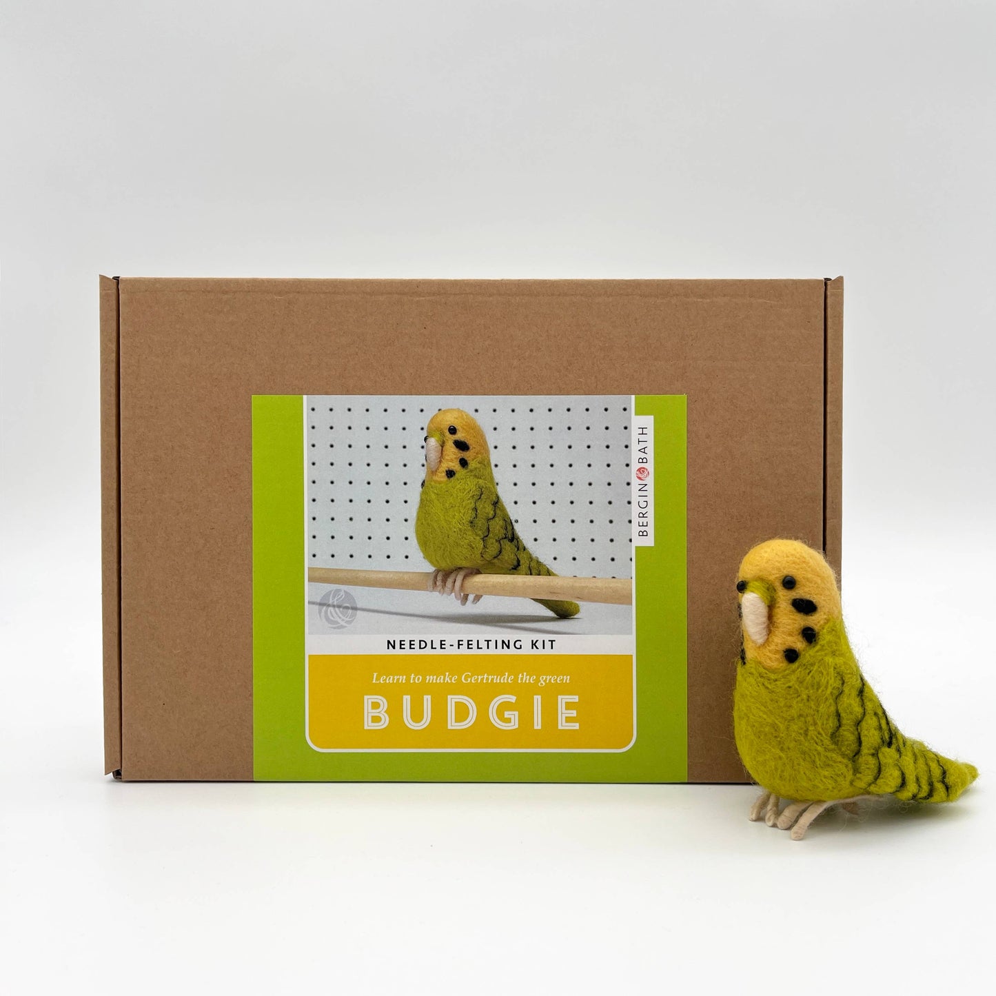 Needle Felting Kit, Green Budgie