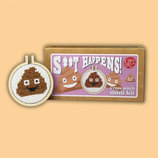 S**t Happens! Mini Matchbox Cross Stitch Kit (with keyring)