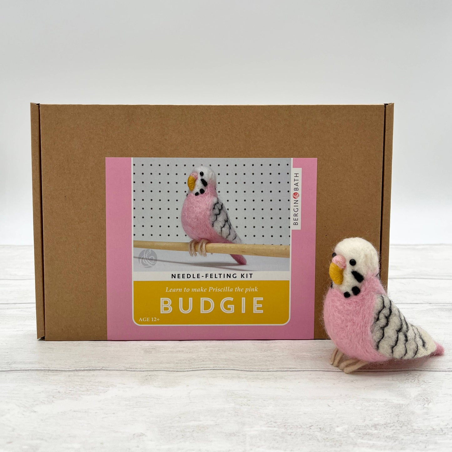 Needle Felting Kit, Pink Budgie