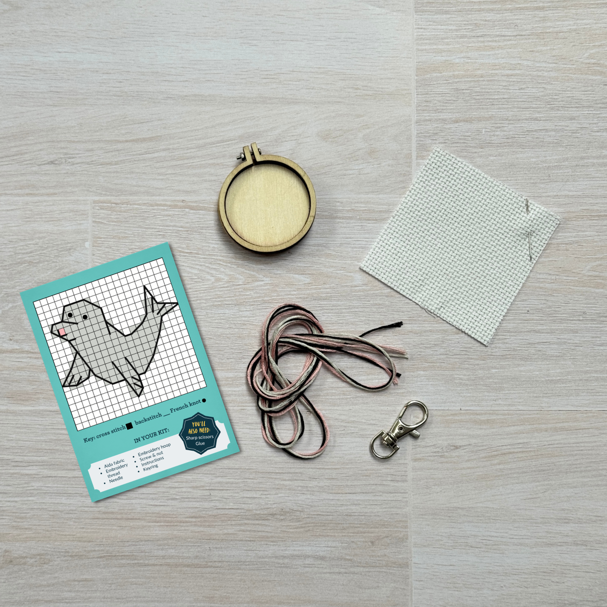 You're Seal-iously Cute! Mini Matchbox Cross Stitch Kit (with keyring)