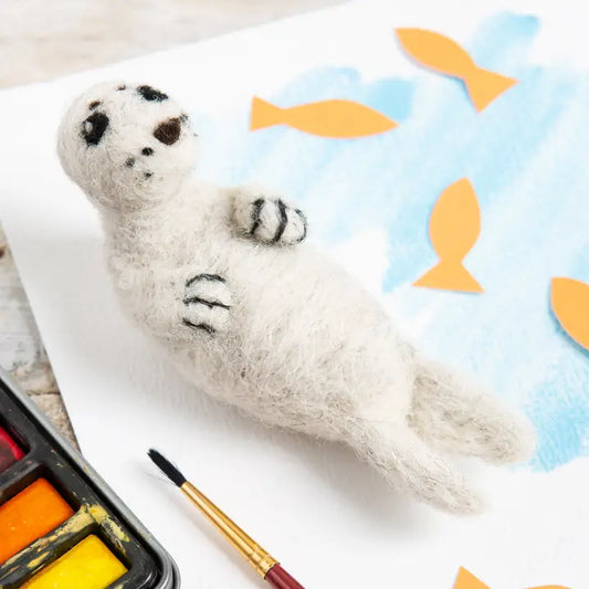 Seal Pup Mini Needle Felting Kit