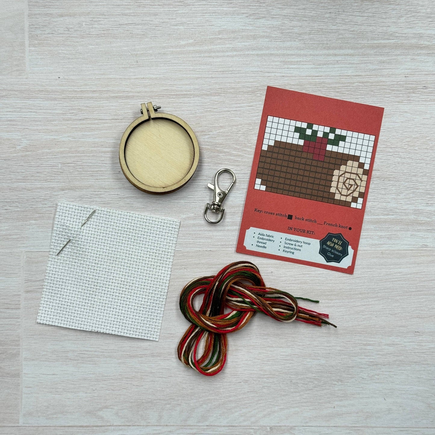 Yule Log Mini Matchbox Christmas Cross Stitch Kit