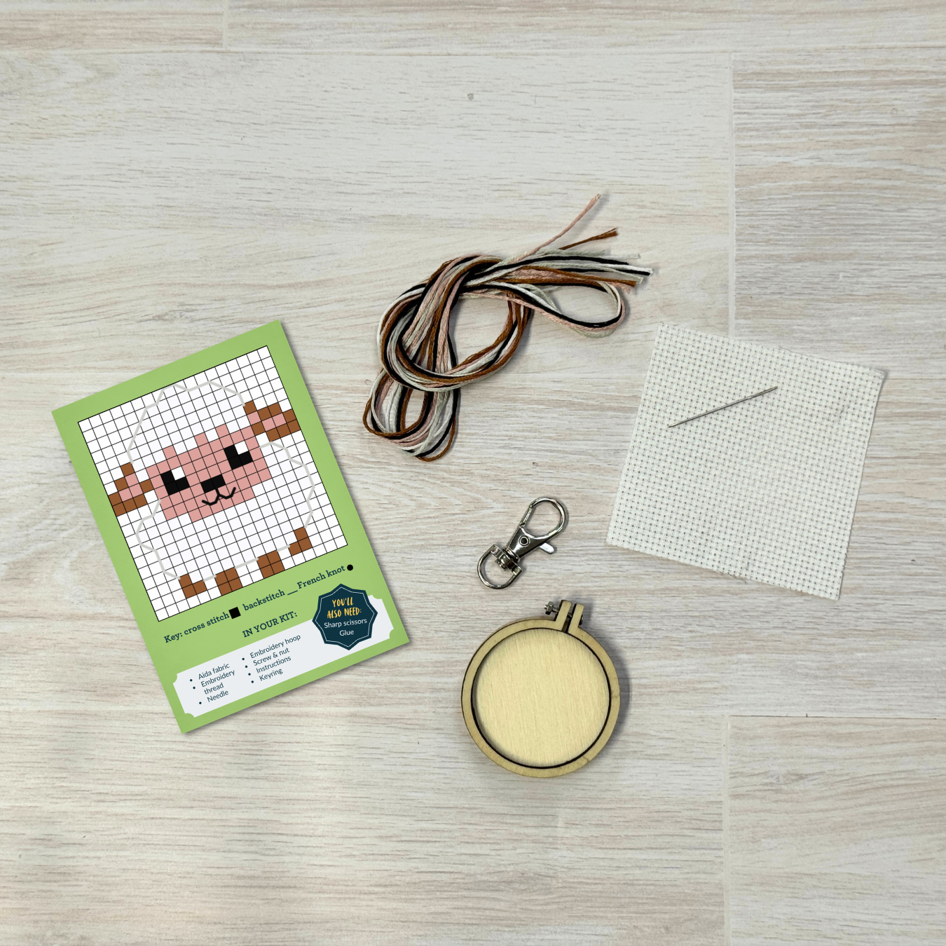 Love Ewe! Mini Matchbox Cross Stitch Kit (with keyring)