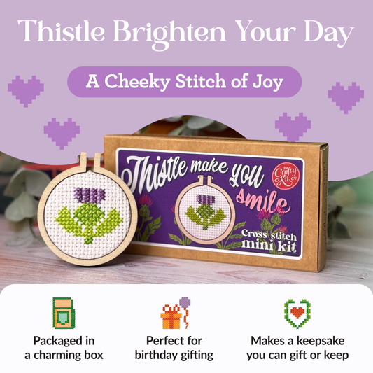 'Thistle Make You Smile' Mini Matchbox Cross Stitch Kit