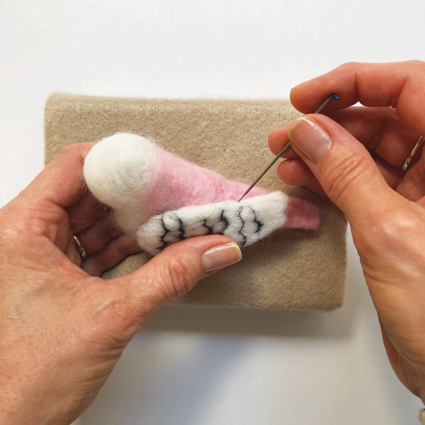 Needle Felting Kit, Pink Budgie