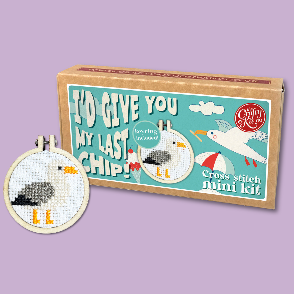 I'd Give You My Last Chip! Mini Matchbox Cross Stitch Kit (with keyring)