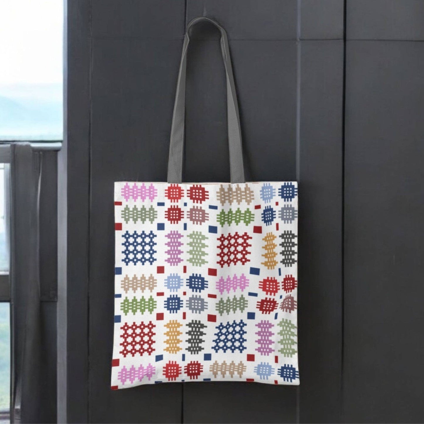 Multi-coloured Welsh tapestry blanket design Tote Bag