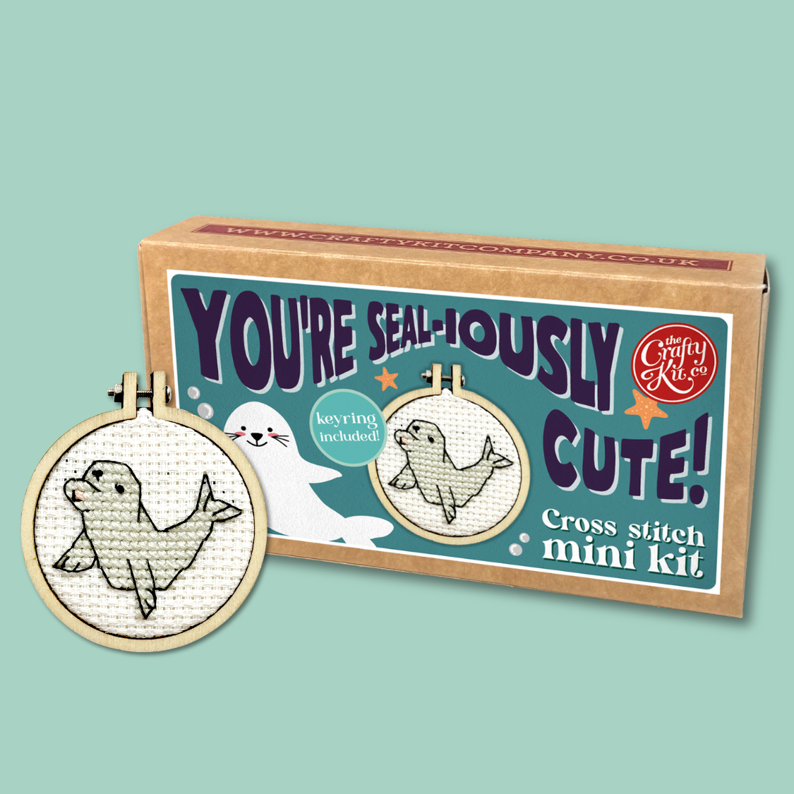 You're Seal-iously Cute! Mini Matchbox Cross Stitch Kit (with keyring)