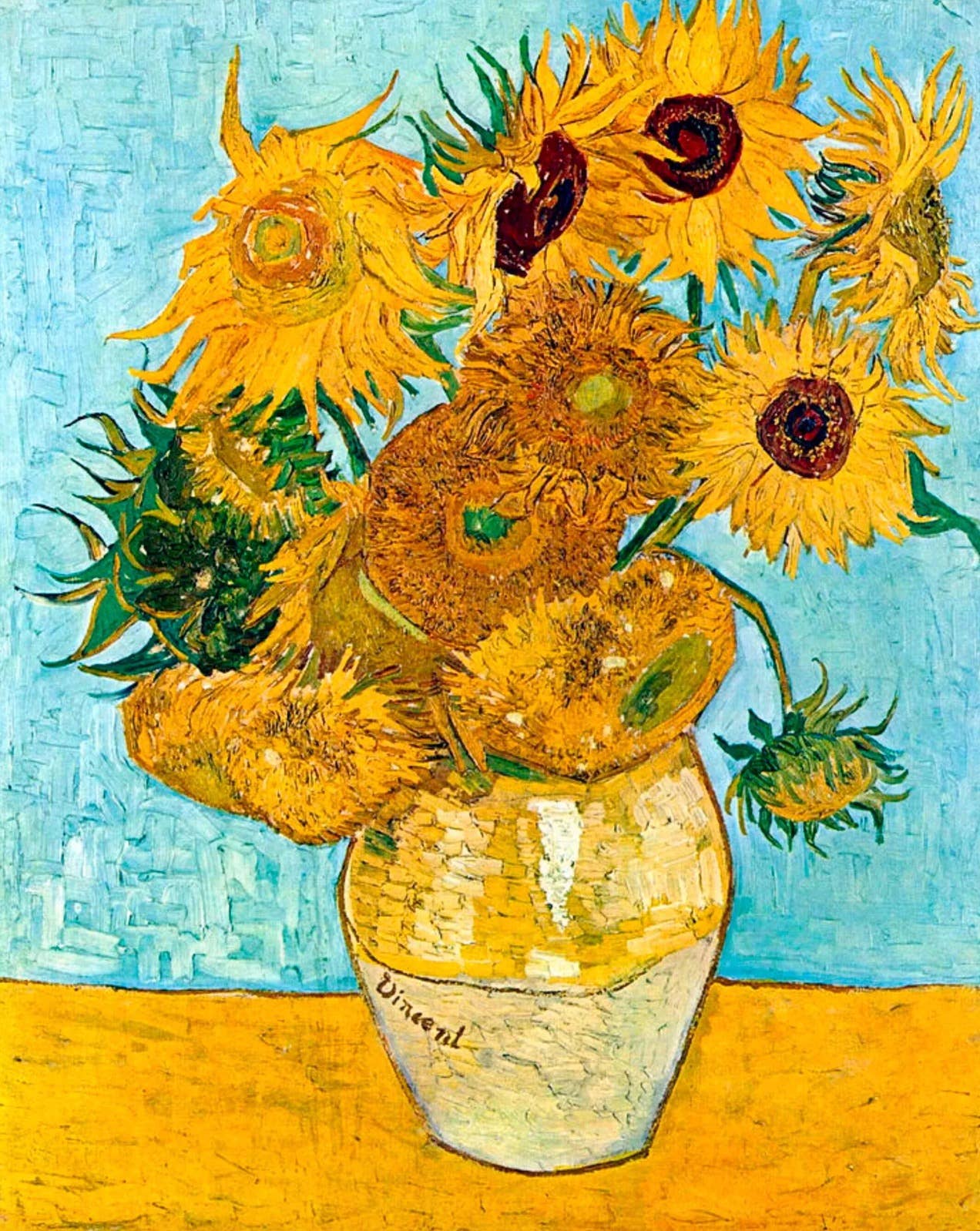 Van Gogh's Sunflower Mini Matchbox Cross Stitch Kit (with keyring)