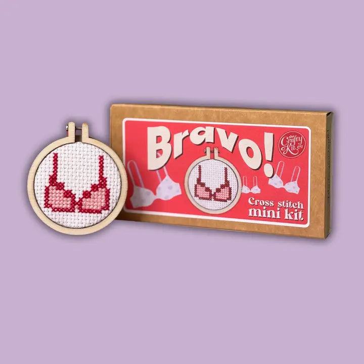 Bravo! Mini Matchbox Cross Stitch Kit (with keyring)