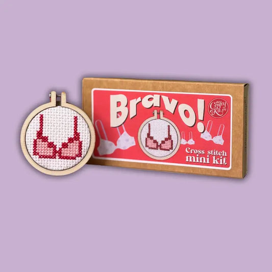 Bravo! Mini Matchbox Cross Stitch Kit (with keyring)