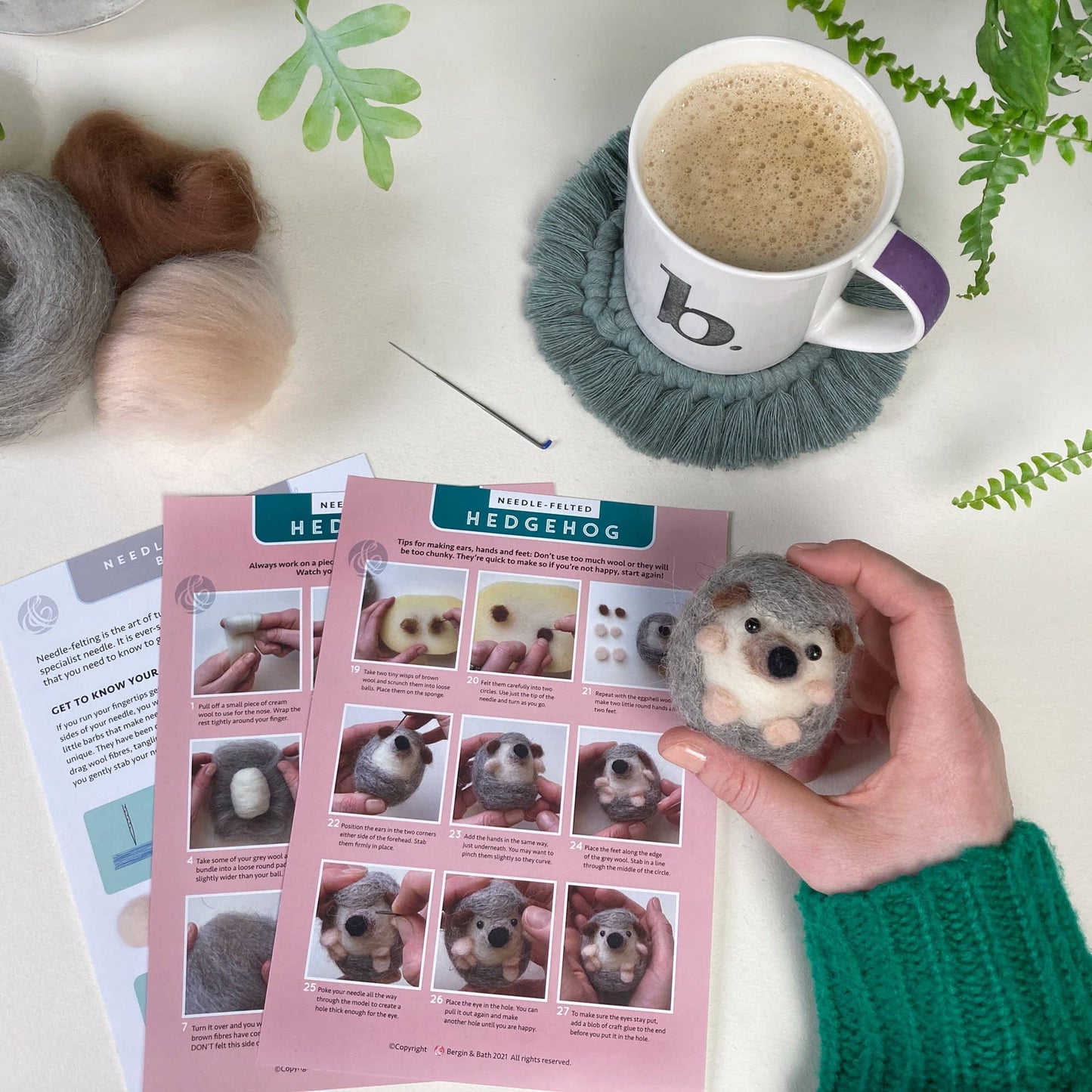 Needle Felting Kit, Hedgehog