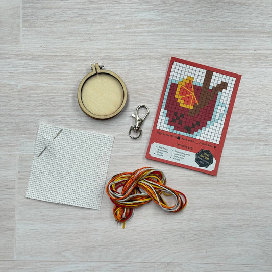 Mulled Wine Mini Matchbox Christmas Cross Stitch Kit (with keyring)