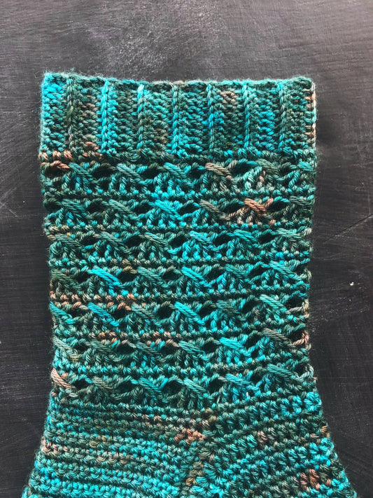 Crochet Pattern - Gaspeite Socks - PRINT