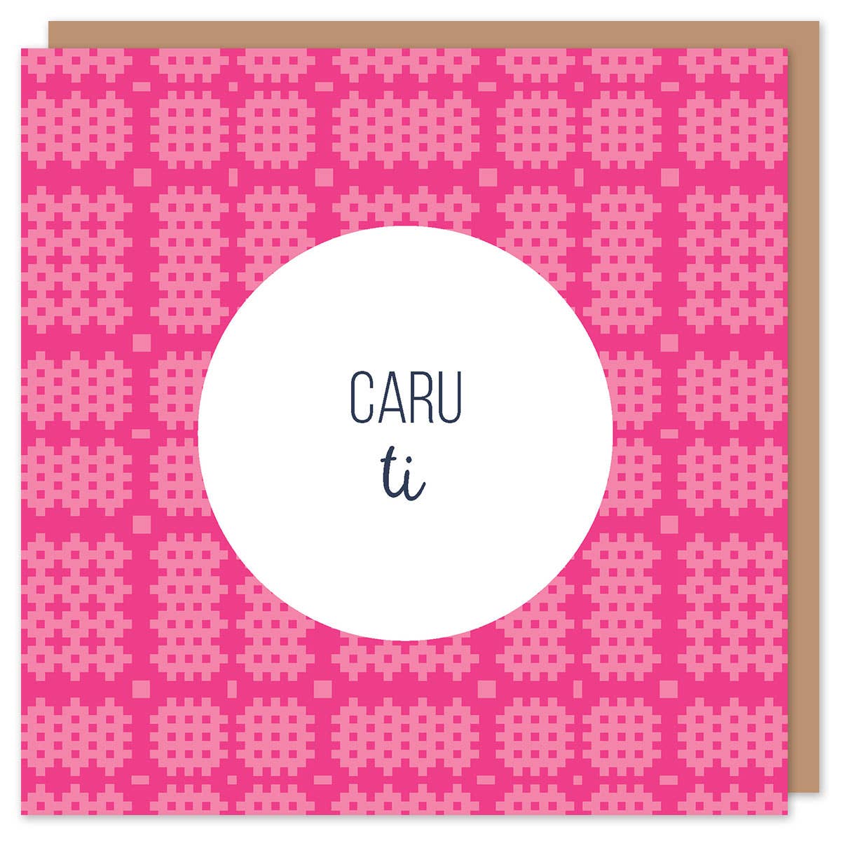 Love card 'Caru ti' - Welsh tapestry