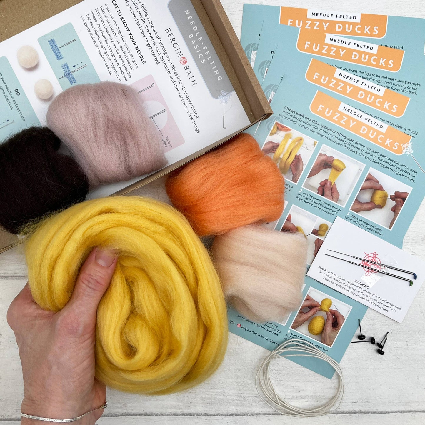 Needle Felting Kit, Fuzzy Ducks