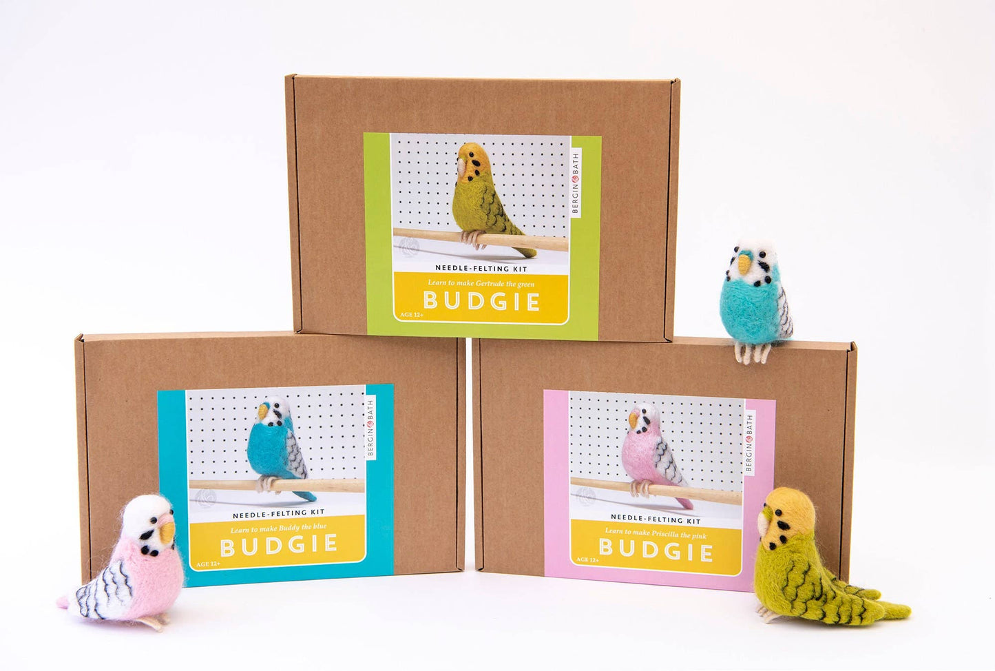 Needle Felting Kit, Blue Budgie