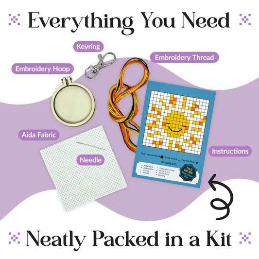 You Are My Sunshine Cross Stitch Mini Kit (with keyring)