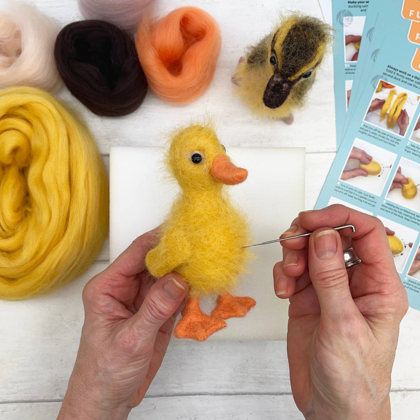 Needle Felting Kit, Fuzzy Ducks
