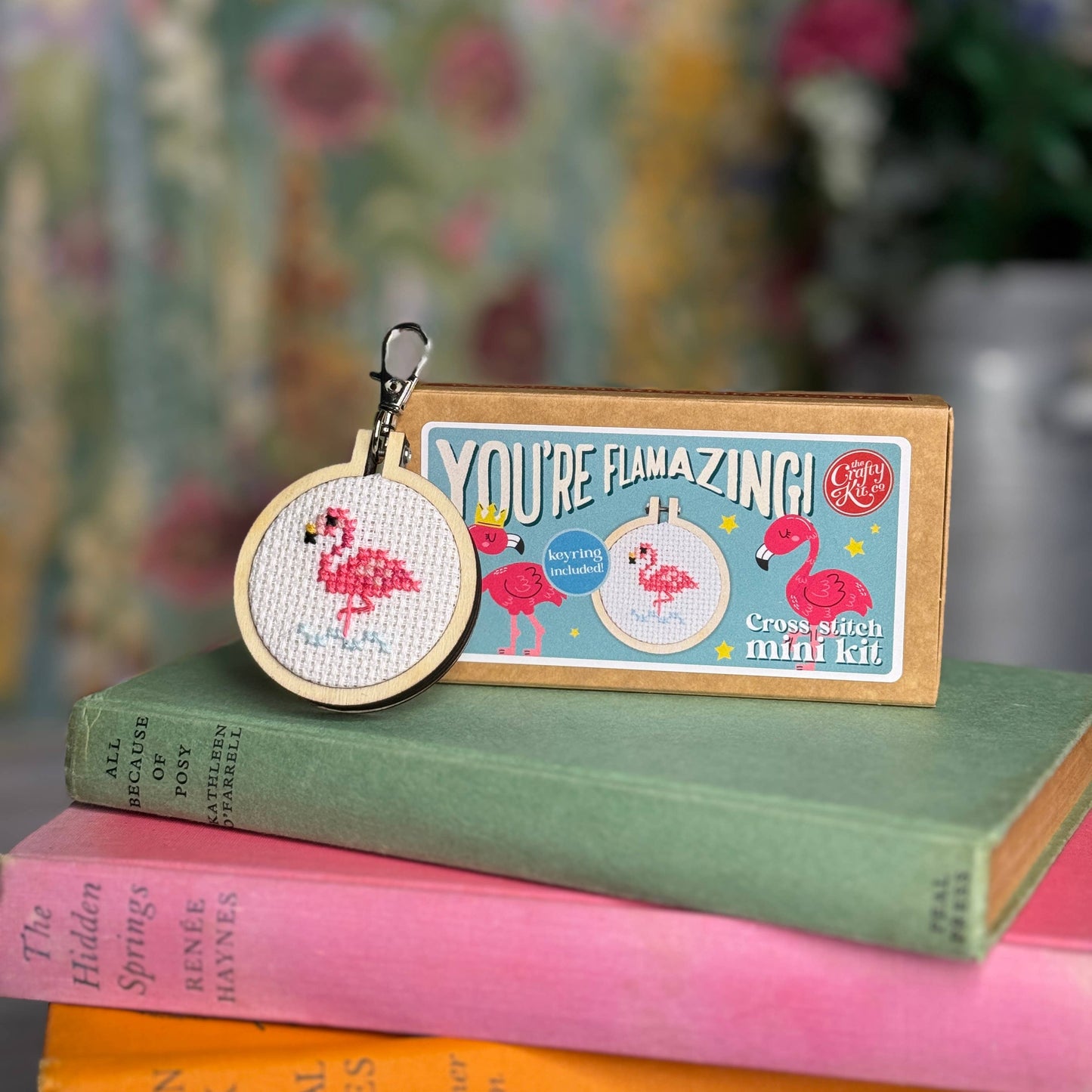 The Crafty Kit Company - You're Flamazing! Mini Matchbox Cross Stitch Kit (with keyring)