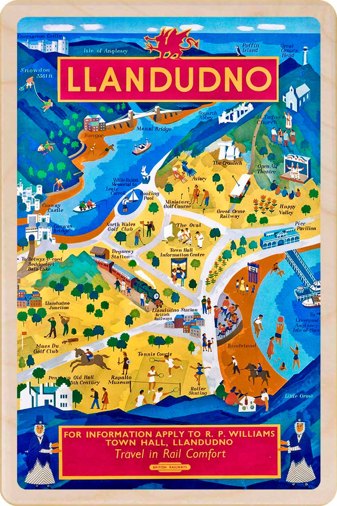 Llandudno Map, Wales - Eco-friendly cards & magnets