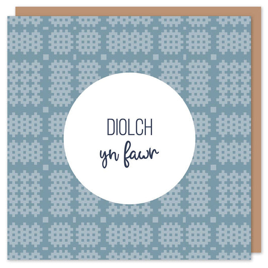Thank you card 'Diolch yn fawr' Welsh tapestry