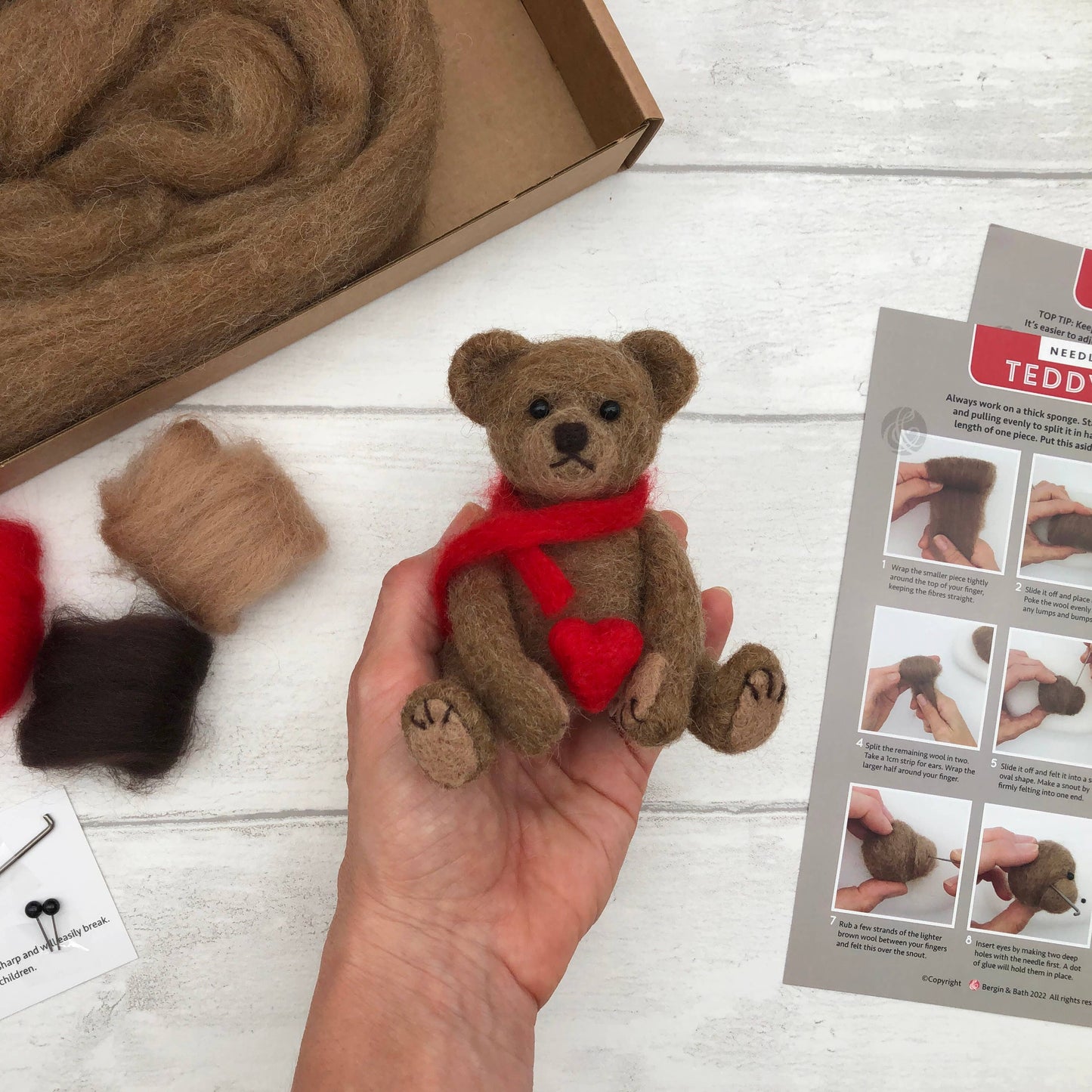 Needle Felting Kit, Teddy Bear