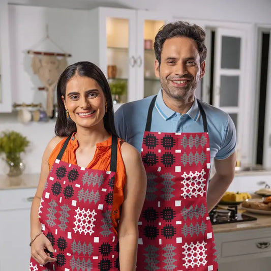 Apron with a Welsh Tapestry Blanket Design