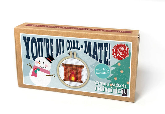 Fireplace Mini Matchbox Christmas Cross Stitch Kit