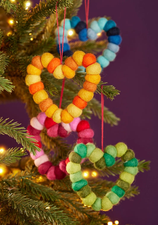 Felt Ball Heart Decoration