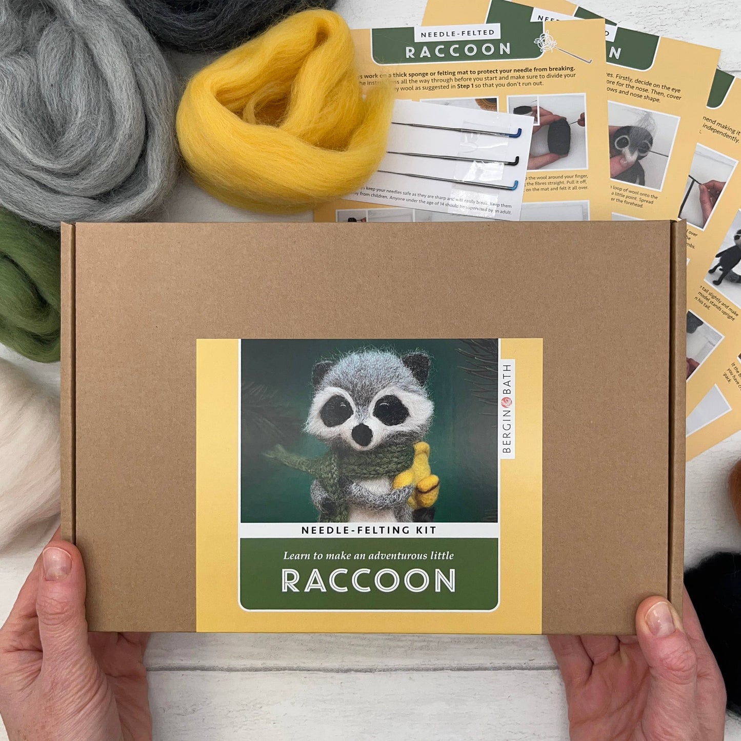 Needle Felting Kit, Raccoon