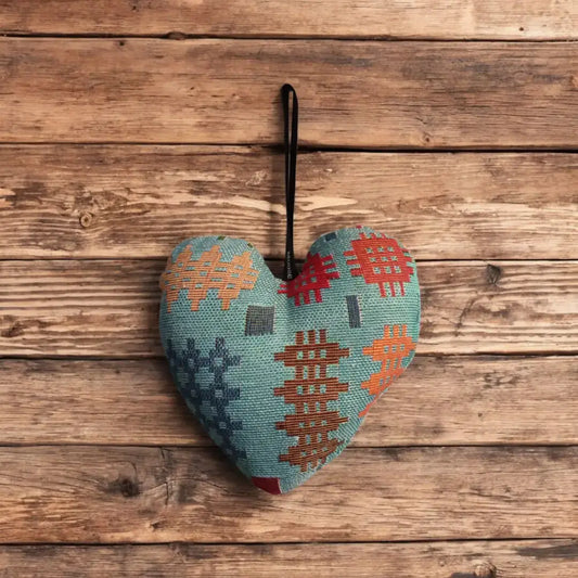 Rainbow tapestry Fabric heart Hanging decoration