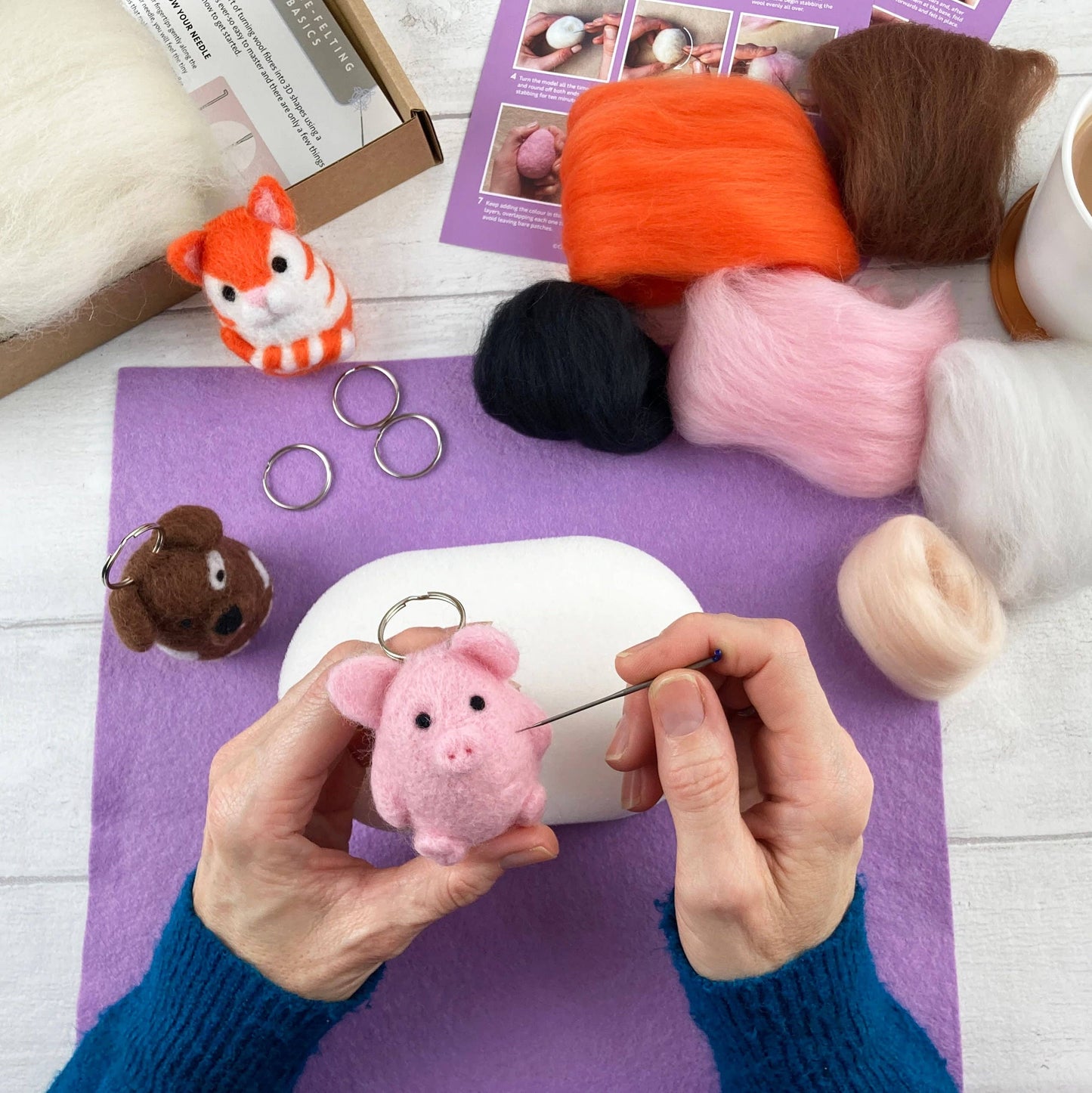 Needle Felting Kit, Mini Pets 1