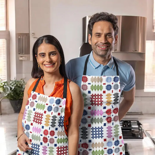 Apron with a Welsh Tapestry Blanket Design