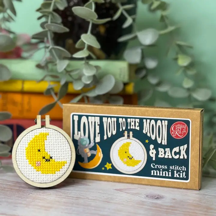 Love You to the Moon and Back Cross Stitch Mini Kit (with keyring)