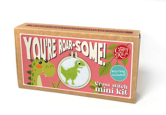 You're Roar-some! Mini Matchbox Cross Stitch Kit (with keyring)